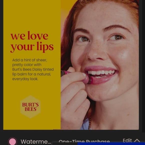 Burt's Bees Lip Shimmer Color Watermelon 132 NIB Sealed .09oz/2.55g - Picture 9 of 16